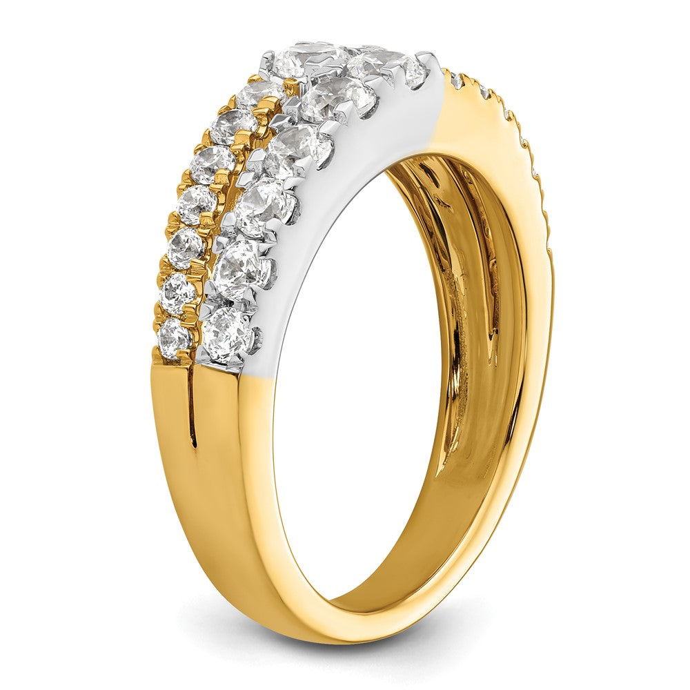 14K Bicolor 1,25 ct. Laborgezüchteter Diamant VS/SI+ G+ Kompletter Doppelreihiger Ring