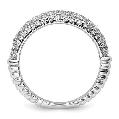 14K Weißgold Ring mit Labor-gezüchteten Diamanten VS/SI+ G+