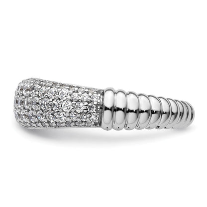 14K Weißgold Ring mit Labor-gezüchteten Diamanten VS/SI+ G+