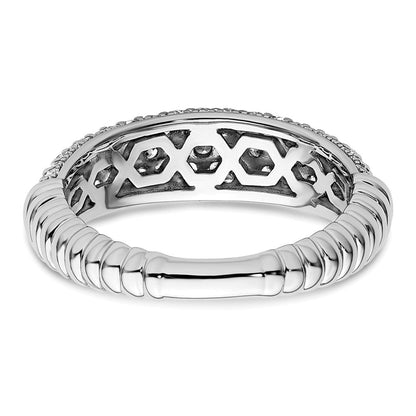 14K Weißgold Ring mit Labor-gezüchteten Diamanten VS/SI+ G+