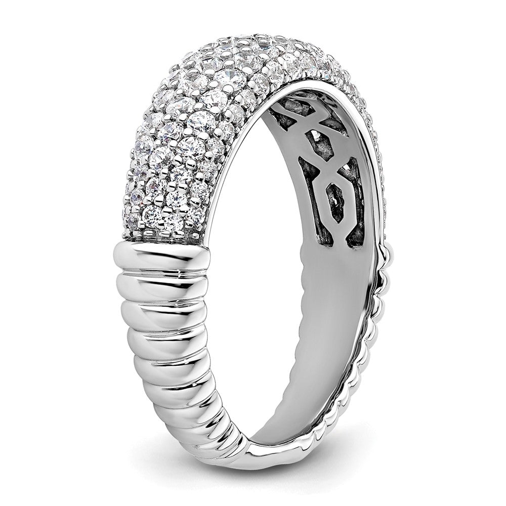 14K Weißgold Ring mit Labor-gezüchteten Diamanten VS/SI+ G+