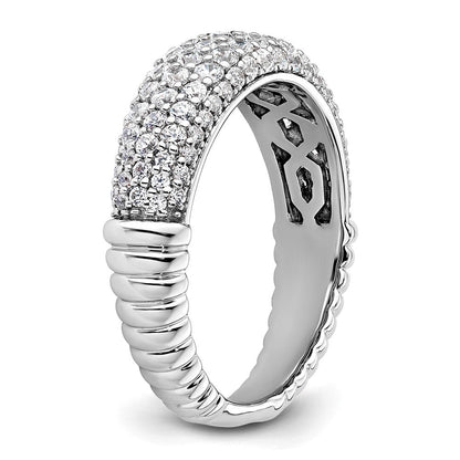 14K Weißgold Ring mit Labor-gezüchteten Diamanten VS/SI+ G+
