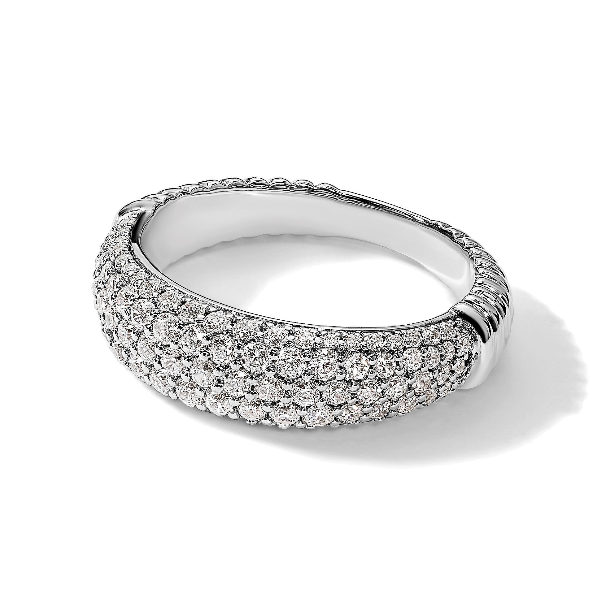 14K Weißgold Ring mit Labor-gezüchteten Diamanten VS/SI+ G+