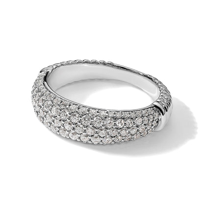 14K Weißgold Ring mit Labor-gezüchteten Diamanten VS/SI+ G+