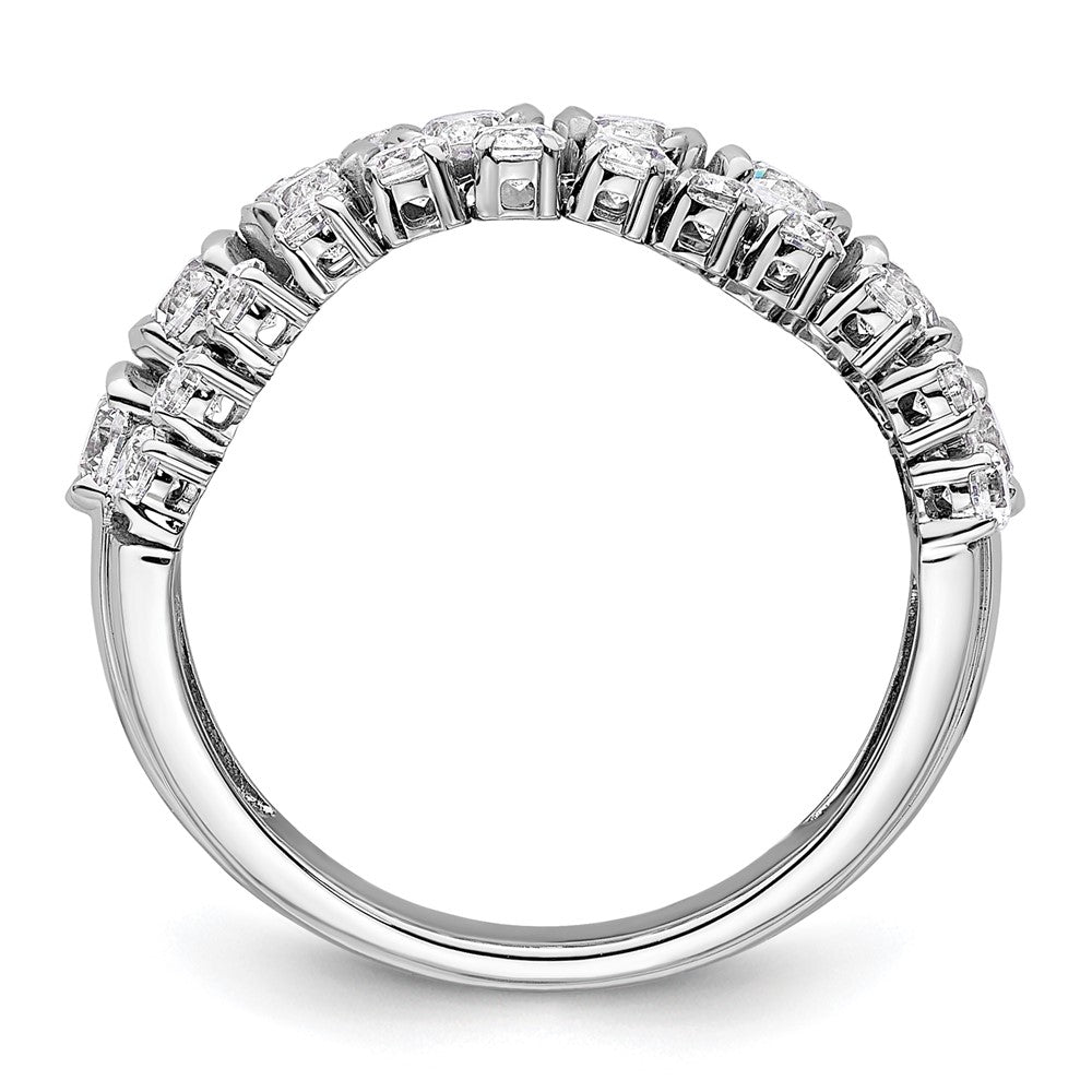 14K Weißgold Ring mit beweglichem Dreifachband aus im Labor gezüchteten Diamanten, VS/SI+ G+