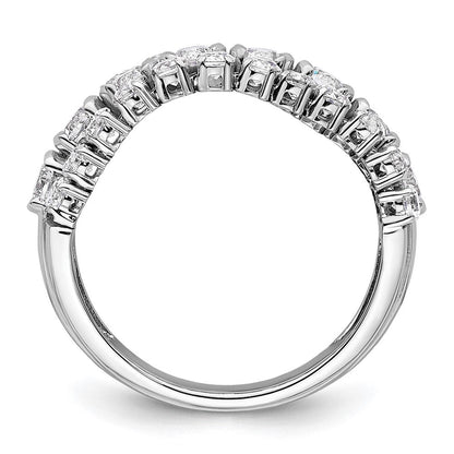 14K Weißgold Ring mit beweglichem Dreifachband aus im Labor gezüchteten Diamanten, VS/SI+ G+