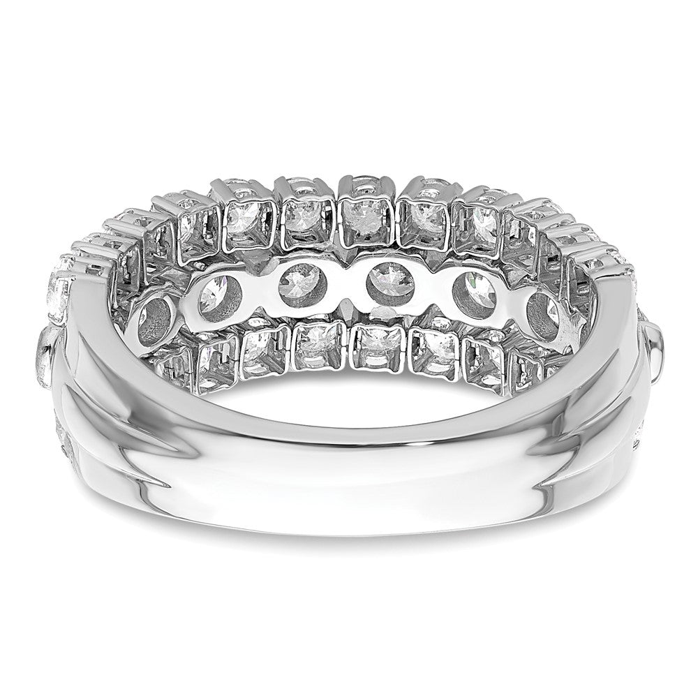 14K Weißgold Ring mit beweglichem Dreifachband aus im Labor gezüchteten Diamanten, VS/SI+ G+