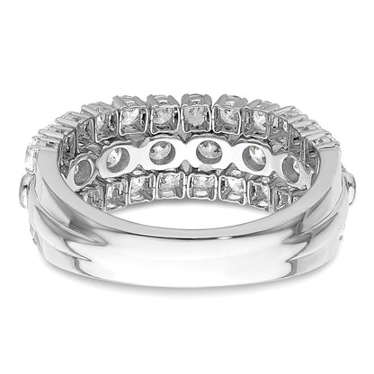 14K Weißgold Ring mit beweglichem Dreifachband aus im Labor gezüchteten Diamanten, VS/SI+ G+