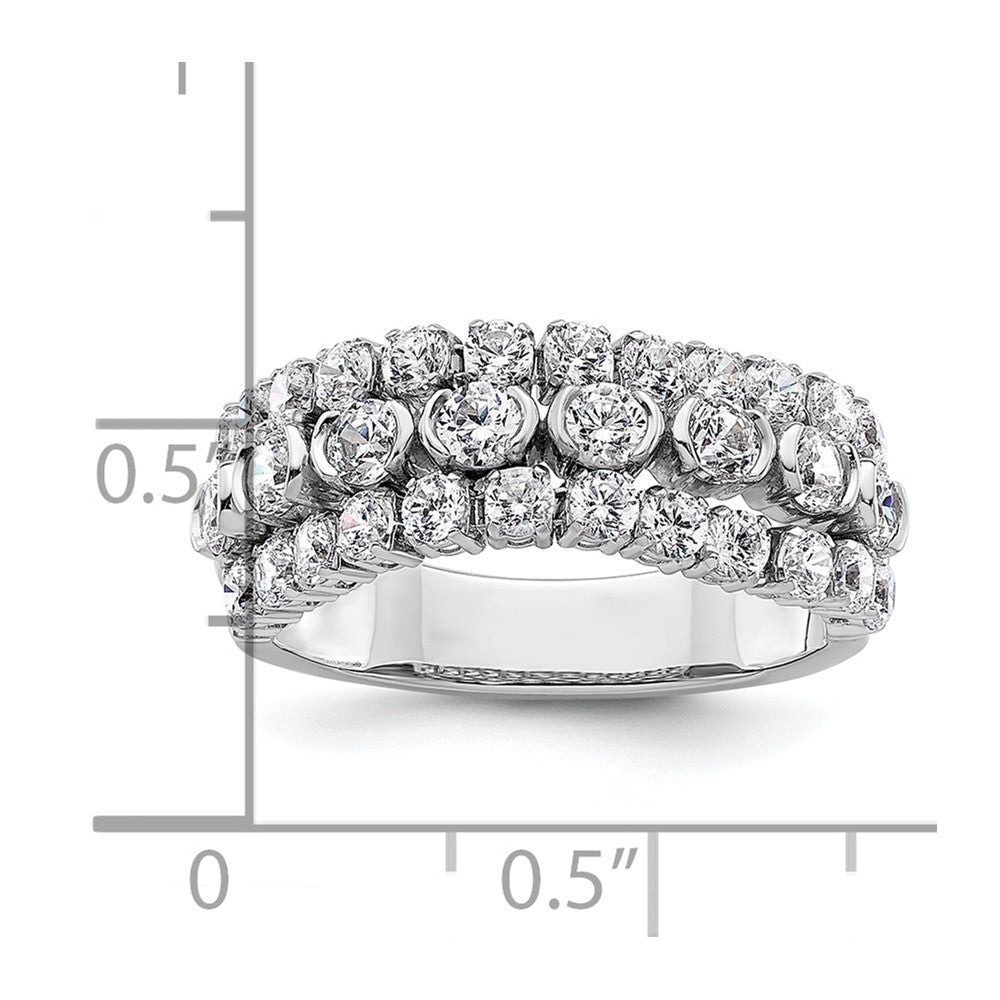 14K Weißgold Ring mit beweglichem Dreifachband aus im Labor gezüchteten Diamanten, VS/SI+ G+