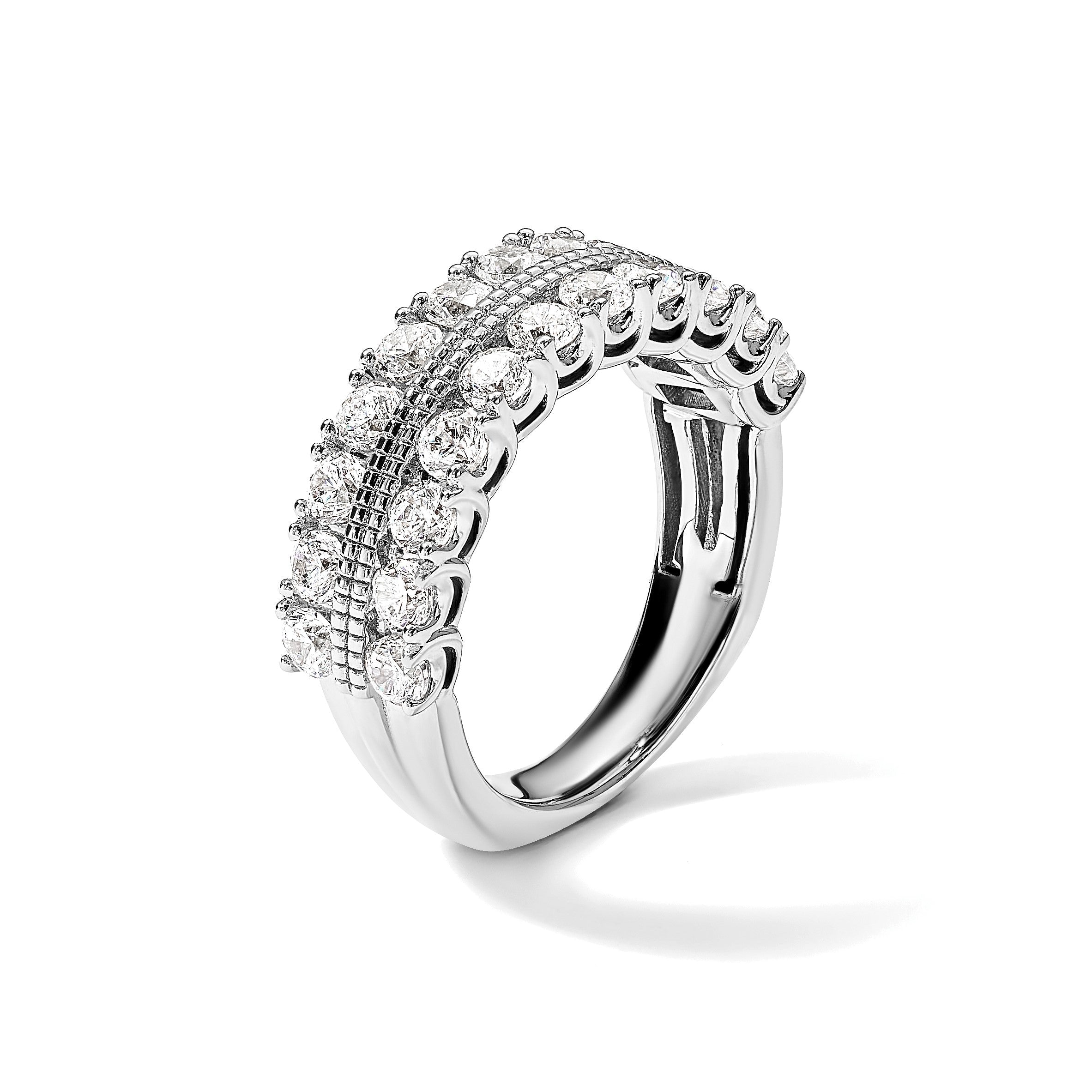 14K Weißgold Ring mit 1,75 ct. im Labor gezüchteten Diamanten VS/SI+ G+