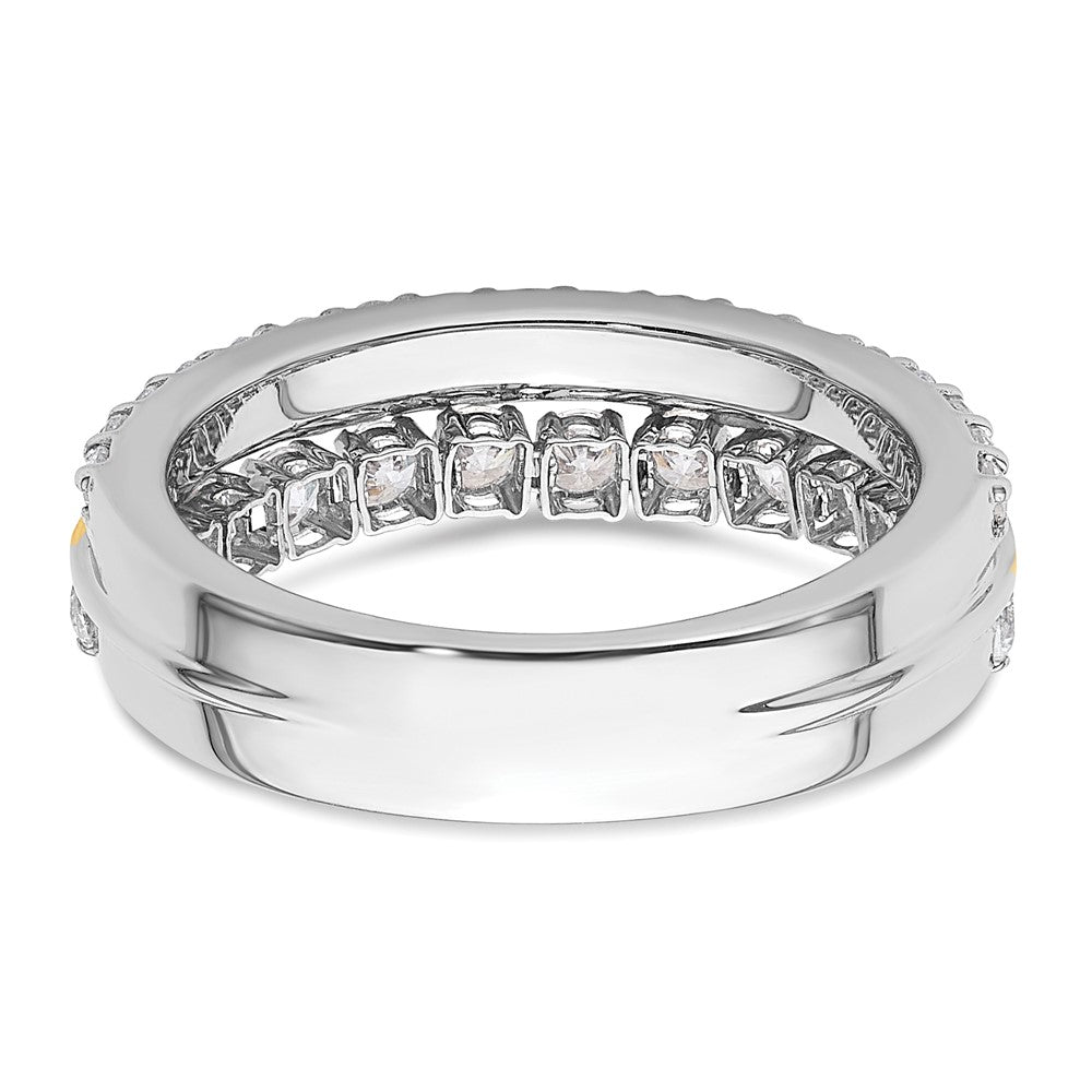 14K Bicolor Ring mit 1 ct. Labor-Diamant VS/SI+ G+, komplett, mit doppelreihiger Fassung
