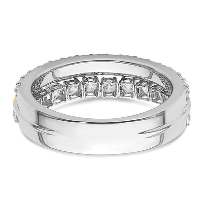 14K Bicolor Ring mit 1 ct. Labor-Diamant VS/SI+ G+, komplett, mit doppelreihiger Fassung