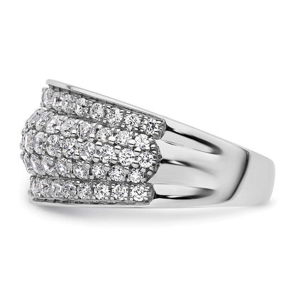 14K Weißgold 1,75 ct. Laborgezüchteter Diamant VS/SI+ G+ Modischer Mehrschicht-Ring