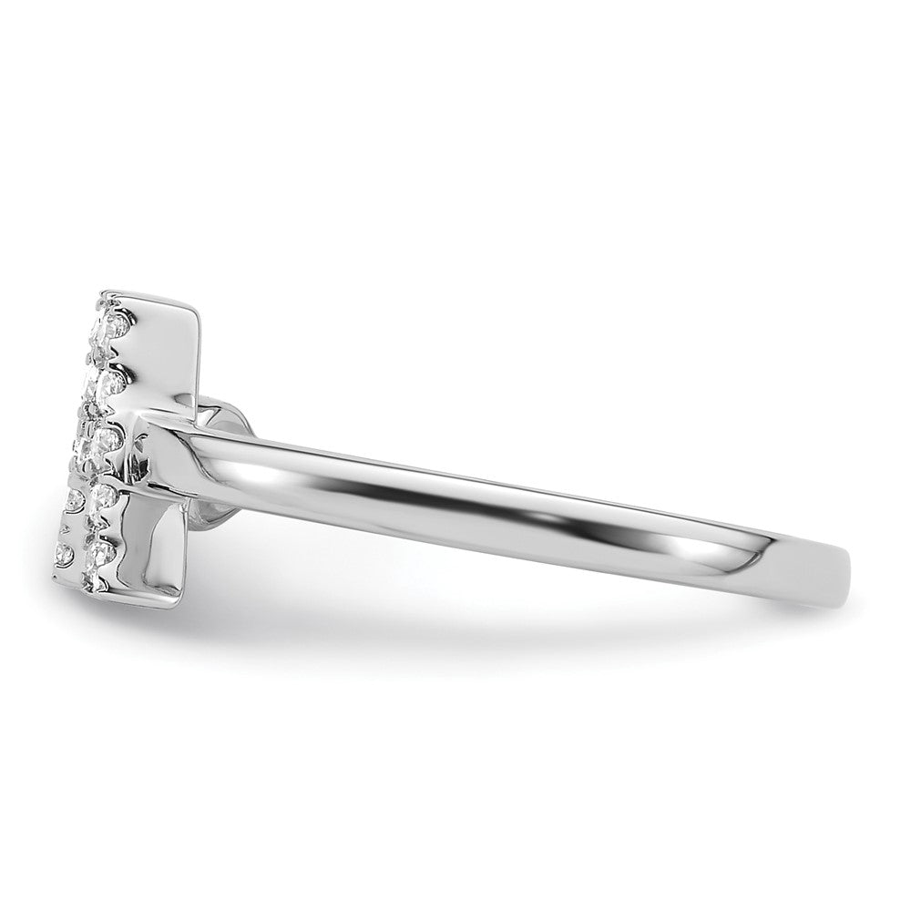 14K Weißgold Ring mit 0,17 ct. im Labor gezüchteten Diamanten VS/SI+ G+ Initialbuchstabe A, verstellbar