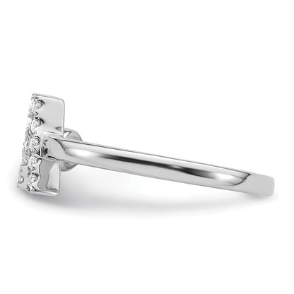 14K Weißgold Ring mit 0,17 ct. im Labor gezüchteten Diamanten VS/SI+ G+ Initialbuchstabe A, verstellbar