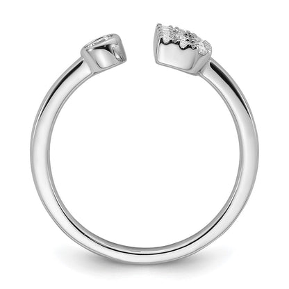 14K Weißgold Ring mit 0,2 ct. im Labor gezüchteten Diamanten VS/SI+ G+, Initial B, verstellbar
