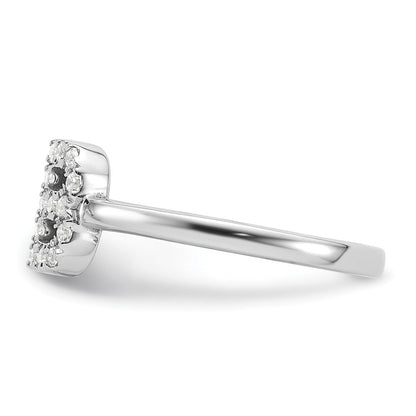 14K Weißgold Ring mit 0,2 ct. im Labor gezüchteten Diamanten VS/SI+ G+, Initial B, verstellbar