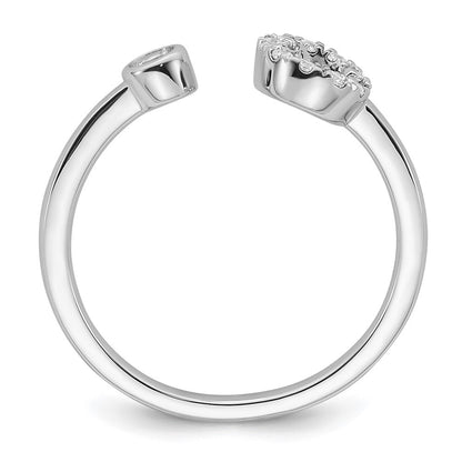 14K Weißgold 1/5 Karat Im Labor Gezüchtet Diamant Vs/si+ G+ Initiale C Verstellbar Ring