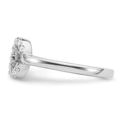 14K Weißgold 1/5 Karat Im Labor Gezüchtet Diamant Vs/si+ G+ Initiale C Verstellbar Ring