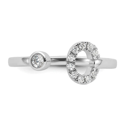 14K Weißgold 1/5 Karat Im Labor Gezüchtet Diamant Vs/si+ G+ Initiale C Verstellbar Ring