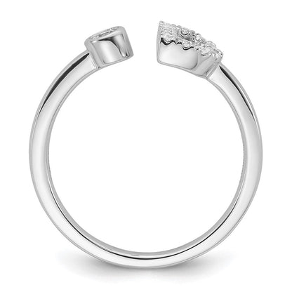 14K Weißgold Ring mit 0,2 ct. Laborgezüchteten Diamanten VS/SI+ G+, Initial D, verstellbar
