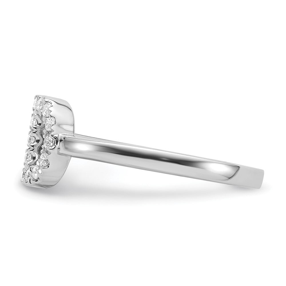 14K Weißgold Ring mit 0,2 ct. Laborgezüchteten Diamanten VS/SI+ G+, Initial D, verstellbar