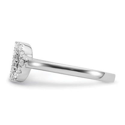 14K Weißgold Ring mit 0,2 ct. Laborgezüchteten Diamanten VS/SI+ G+, Initial D, verstellbar