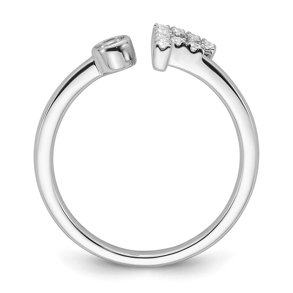 14K Weißgold 0,17 ct. Labordiamant VS/SI+ G+ Initial F verstellbarer Ring