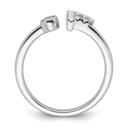 14K Weißgold 0,17 ct. Labordiamant VS/SI+ G+ Initial F verstellbarer Ring