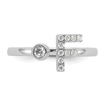 14K Weißgold 0,17 ct. Labordiamant VS/SI+ G+ Initial F verstellbarer Ring
