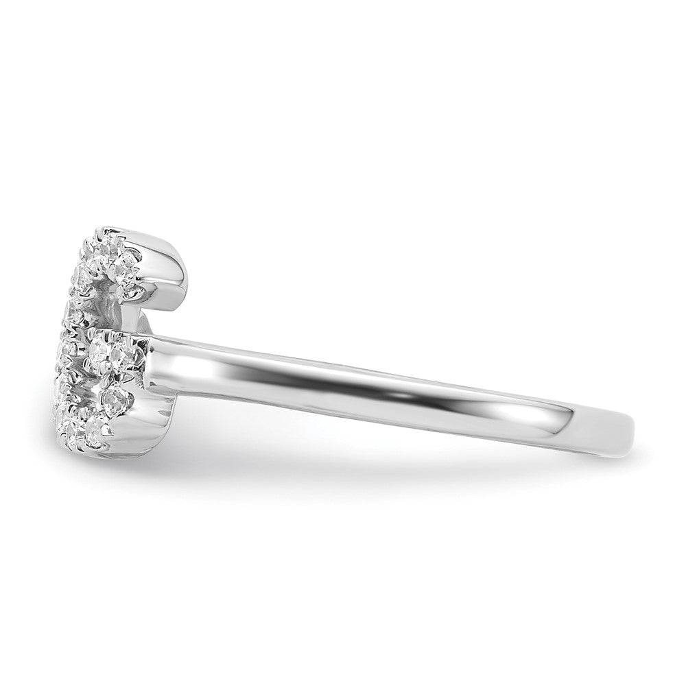 14K Weißgold Ring mit 0,2 ct. laborgezüchteten Diamanten, VS/SI+, G+, Initial G, verstellbar