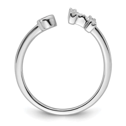 14K Weißgold Ring mit 0,2 ct. Labor-gewachsenem Diamant VS/SI+ G+ Buchstabe H, verstellbar
