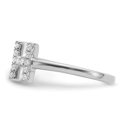 14K Weißgold Ring mit 0,2 ct. Labor-gewachsenem Diamant VS/SI+ G+ Buchstabe H, verstellbar