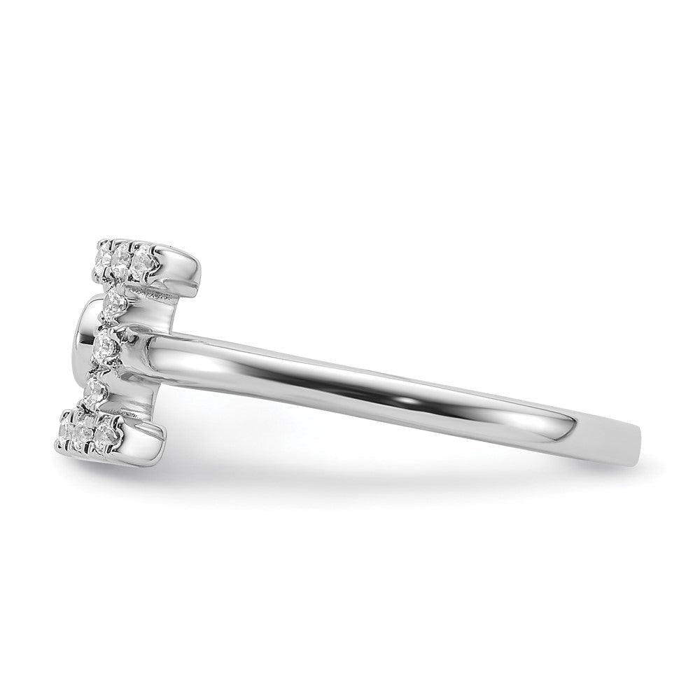 14K Weißgold 0,17 ct. Laborgezüchteter Diamant VS/SI+ G+ Initiale I Verstellbarer Ring