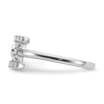 14K Weißgold 0,17 ct. Laborgezüchteter Diamant VS/SI+ G+ Initiale I Verstellbarer Ring