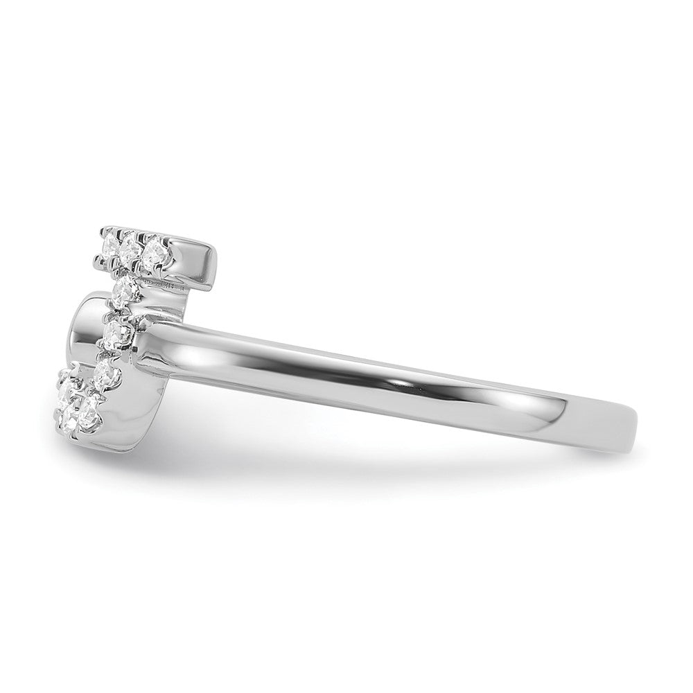 14K Weißgold 0,17 ct. Laborgezüchteter Diamant VS/SI+ G+ Verstellbarer Initialring J