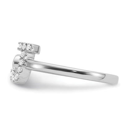 14K Weißgold 0,17 ct. Laborgezüchteter Diamant VS/SI+ G+ Verstellbarer Initialring J