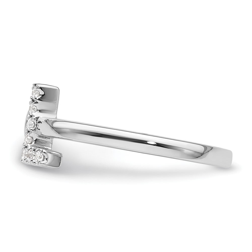 14K Weißgold Ring mit 0,125 ct. Laborgezüchteten Diamanten VS/SI+ G+, Initialbuchstabe „L", verstellbar
