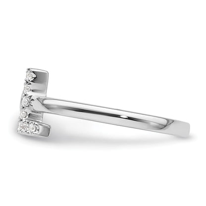 14K Weißgold Ring mit 0,125 ct. Laborgezüchteten Diamanten VS/SI+ G+, Initialbuchstabe „L", verstellbar