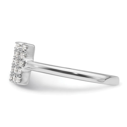 14K Weißgold Ring mit 0,2 ct. Laborgezüchteten Diamanten, VS/SI+ G+, Initial N, verstellbar