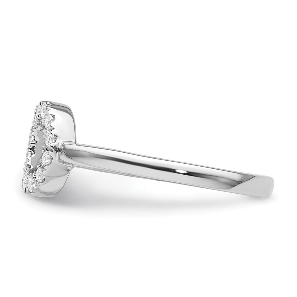 14K Weißgold Ring mit 0,2 ct. laborgezüchtetem Diamanten VS/SI+ G+, Initialbuchstabe „O", verstellbar