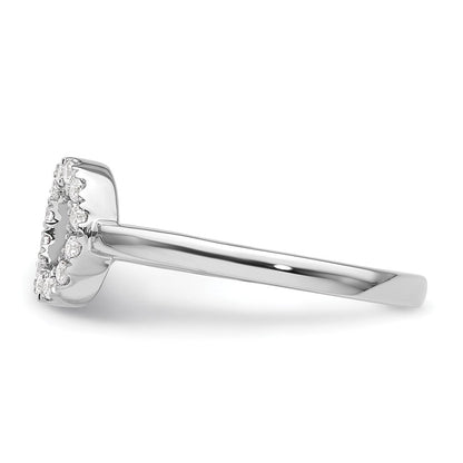 14K Weißgold Ring mit 0,2 ct. laborgezüchtetem Diamanten VS/SI+ G+, Initialbuchstabe „O", verstellbar
