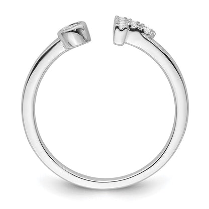 14K Weißgold Ring mit 0,17 ct. Labor-Diamant VS/SI+ G+, Initiale P, verstellbar