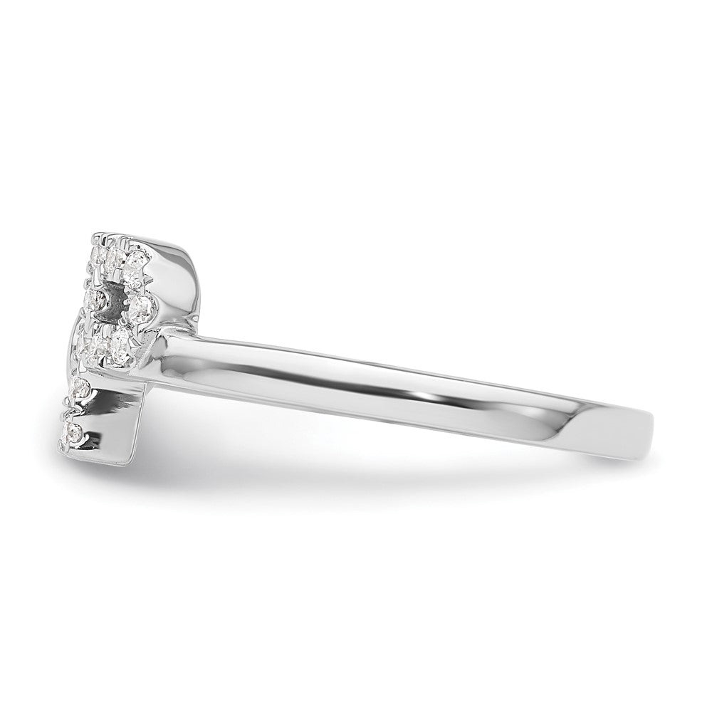 14K Weißgold Ring mit 0,17 ct. Labor-Diamant VS/SI+ G+, Initiale P, verstellbar