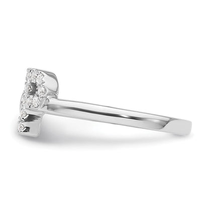 14K Weißgold Ring mit 0,17 ct. Labor-Diamant VS/SI+ G+, Initiale P, verstellbar