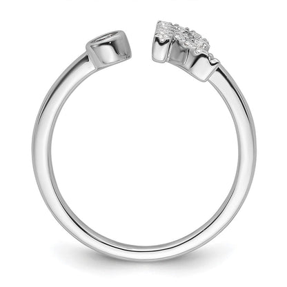 14K Weißgold Ring mit 0,2 ct. laborgezüchtetem Diamanten VS/SI+ G+, Initial R, verstellbar