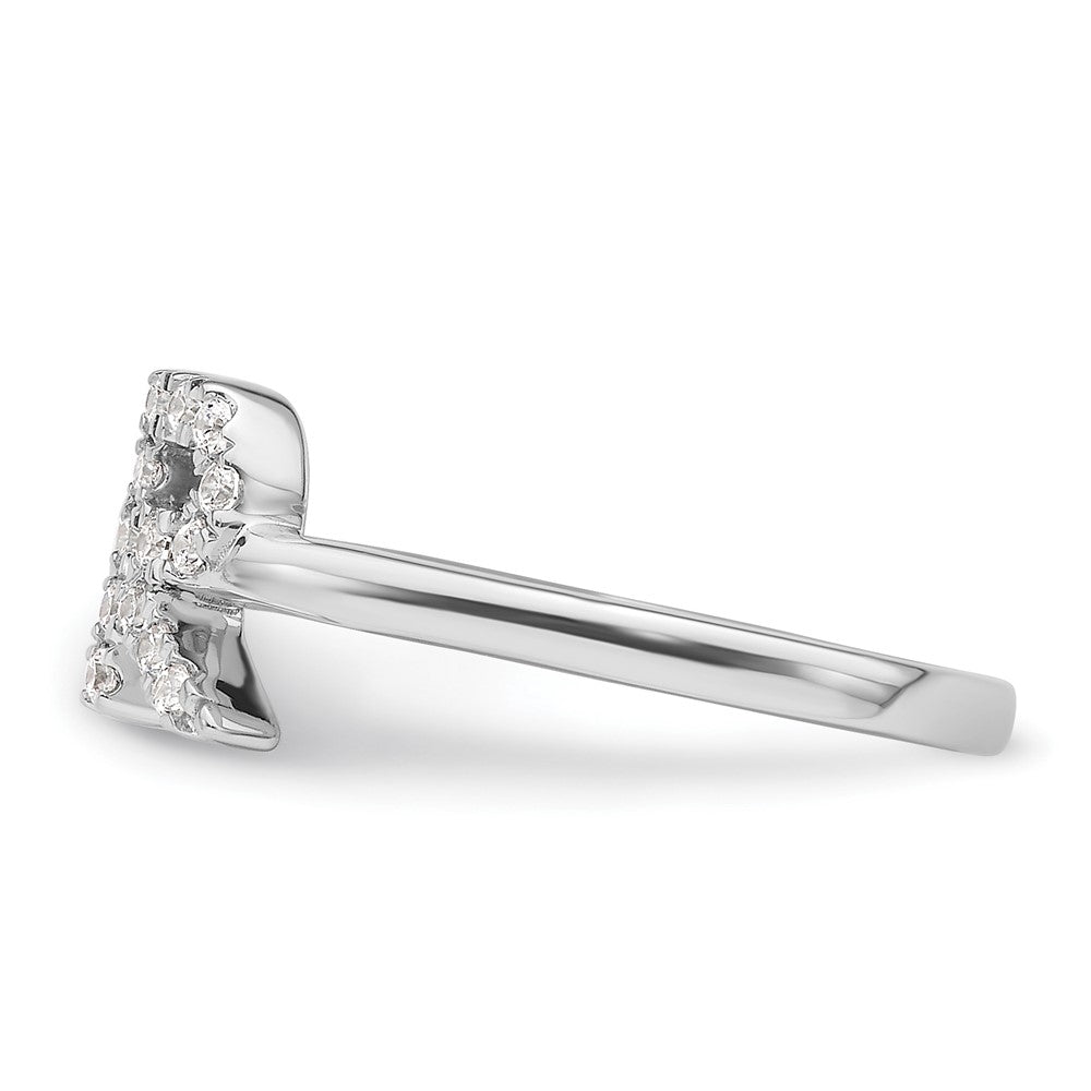 14K Weißgold Ring mit 0,2 ct. laborgezüchtetem Diamanten VS/SI+ G+, Initial R, verstellbar