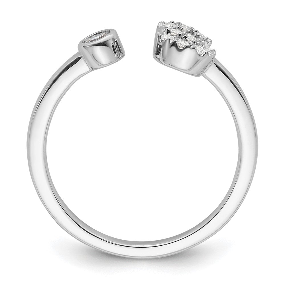 14K Weißgold 0,17 ct. Labordiamant VS/SI+ G+ Initial S Verstellbarer Ring