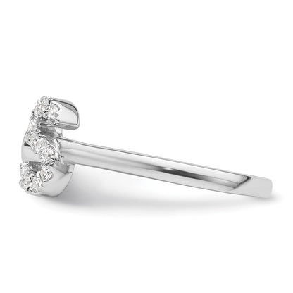 14K Weißgold 0,17 ct. Labordiamant VS/SI+ G+ Initial S Verstellbarer Ring