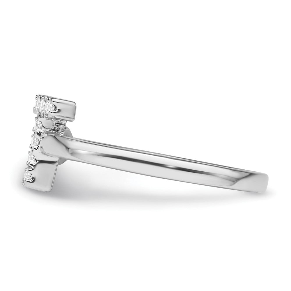 14K Weißgold Ring mit 0,167 ct. Laborgezüchteten Diamanten, VS/SI+ G+, Initial T, verstellbar